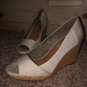 Toms Natural Yarn Women's Stella Peep-toe Wedges